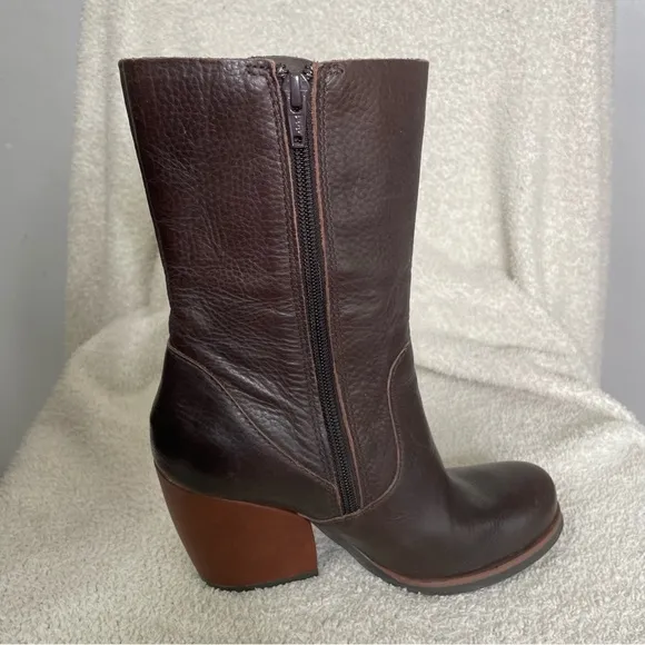 Korks Kork-Ease Turner Leather Heeled Mid Buckle Boots Size 6