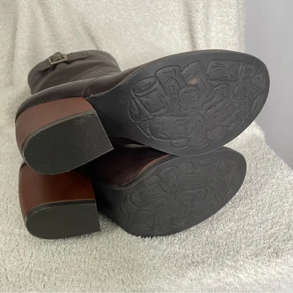 Korks Kork-Ease Turner Leather Heeled Mid Buckle Boots Size 6