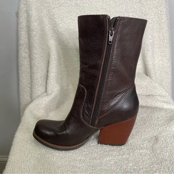 Korks Kork-Ease Turner Leather Heeled Mid Buckle Boots Size 6
