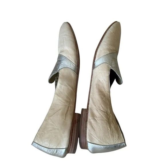 KUDETA Women's Loafers Tan/ Gold Flats Goodyear Sole Made In Italy