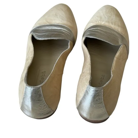 KUDETA Women's Loafers Tan/ Gold Flats Goodyear Sole Made In Italy