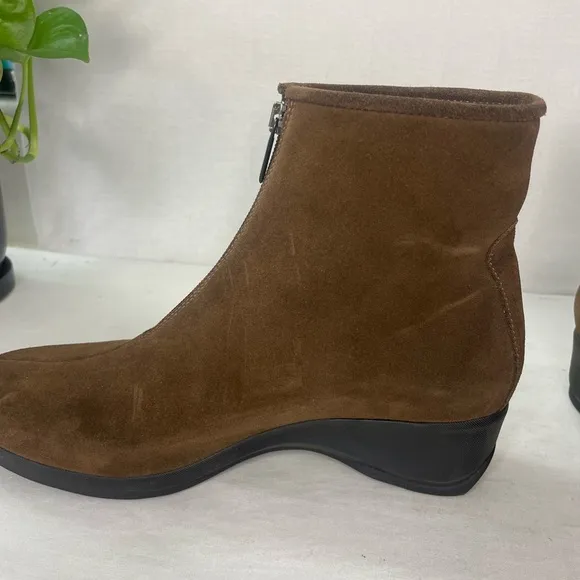 LA CANADIENNE SHIANE BOOT BROWN‎ WATERPROOF WEDGE 9.5M