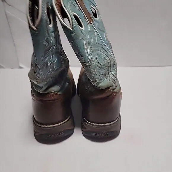 Lady Rebel by Durango Blue Powder n' Lace Saddle Western Boots Women Size 9.5 M