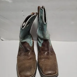 Lady Rebel by Durango Blue Powder n' Lace Saddle Western Boots Women Size 9.5 M