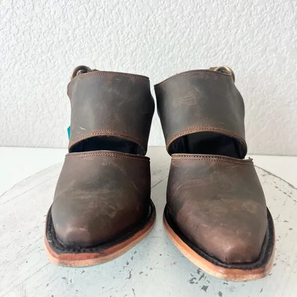 Lane Plain Jane Slingback Mule Womens 6.5 Brown Cowboy Boots Western Cowgirl