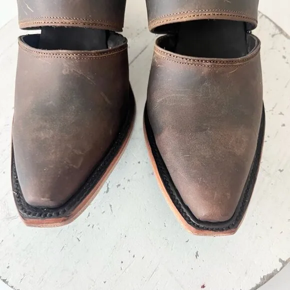 Lane Plain Jane Slingback Mule Womens 6.5 Brown Cowboy Boots Western Cowgirl