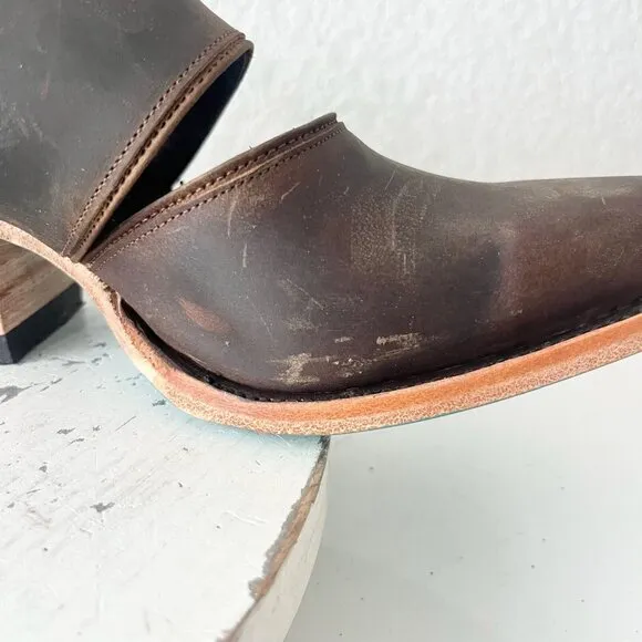 Lane Plain Jane Slingback Mule Womens 6.5 Brown Cowboy Boots Western Cowgirl