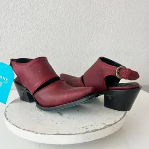 Lane PLAIN JANE Slingback Mules Womens Cowboy Boots 8 Western Red Cowgirl