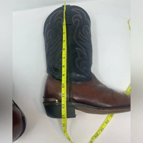 Laredo brown &amp; black western roper cowboy boots 8D