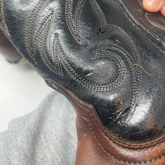Laredo brown &amp; black western roper cowboy boots 8D