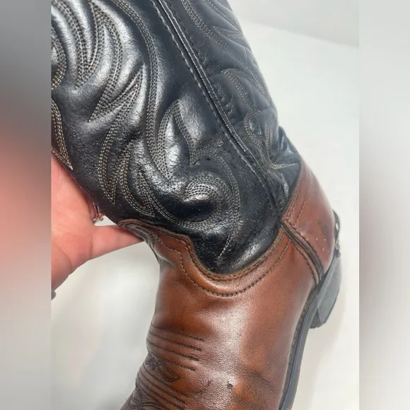 Laredo brown &amp; black western roper cowboy boots 8D