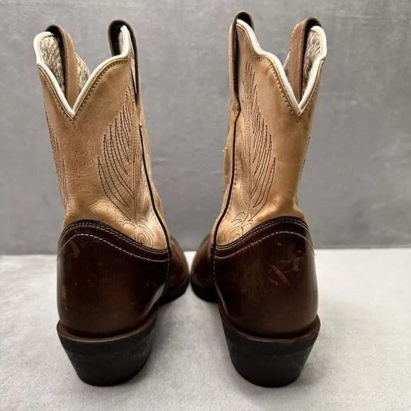 Laredo Tori Womens Size 8 (M) Western Boots Booties Brown Tan Leather Cowboy