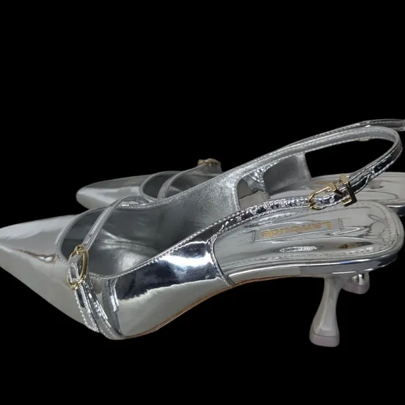 Larroude Ines Pump In Silver Specchio... Size 9.5