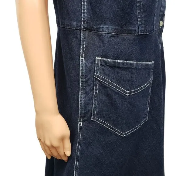 Lauren Jeans Co. Ralph Lauren Vintage Denim Shirt Dress Sleeveless Plus Size 14W