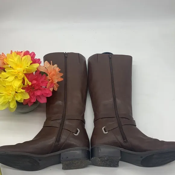 Lauren Ralph Lauren Marinella Tall Brown Leather Equestrian Boots Size 7.5