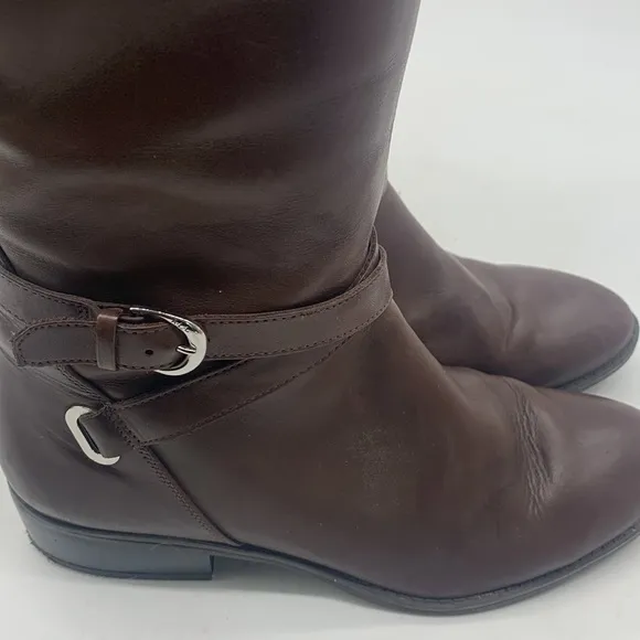 Lauren Ralph Lauren Marinella Tall Brown Leather Equestrian Boots Size 7.5