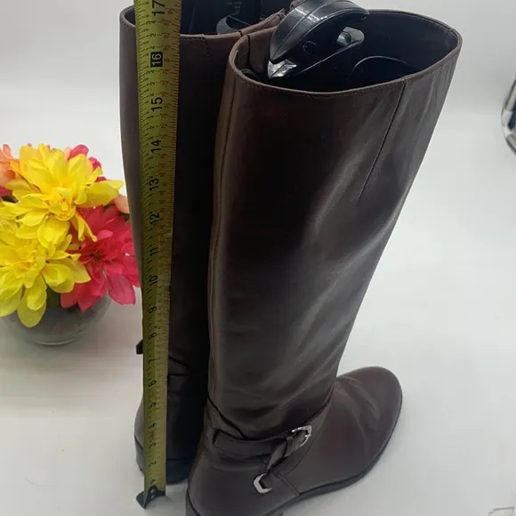 Lauren Ralph Lauren Marinella Tall Brown Leather Equestrian Boots Size 7.5