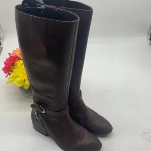 Lauren Ralph Lauren Marinella Tall Brown Leather Equestrian Boots Size 7.5