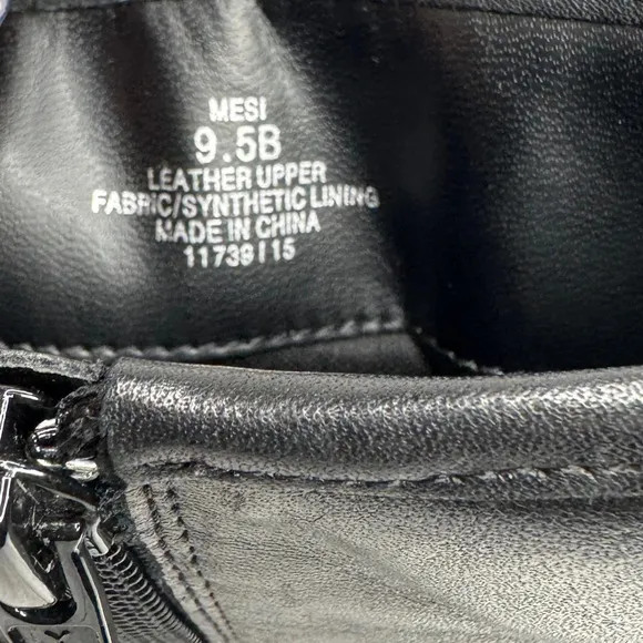 Lauren Ralph Lauren Mesi Black Leather Zip Mid Calf Riding Boots Size 9.5B