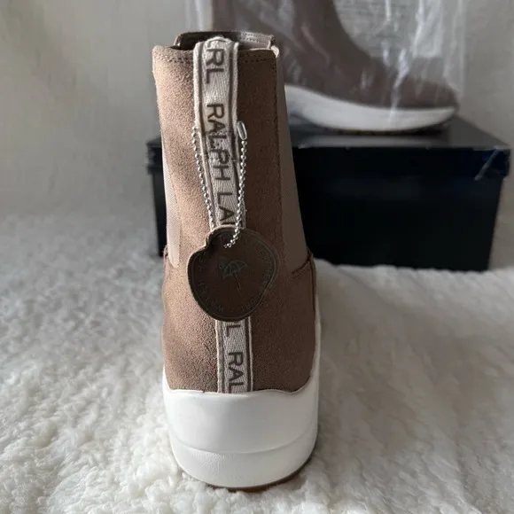 Lauren Ralph Lauren Rylee Suede Chelsea Boots, Tan, Size Women's US 9.5B