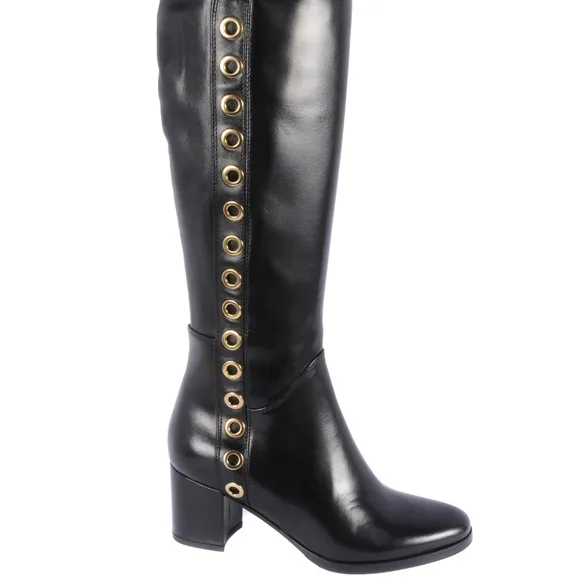 Le Pepe Nappa Black Knee High Boots