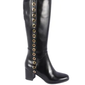 Le Pepe Nappa Black Knee High Boots