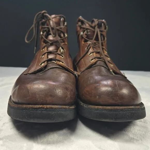 Leather Lace-Up Boots Made in the USA Mens Size 12 D Rugged Vibram Soles