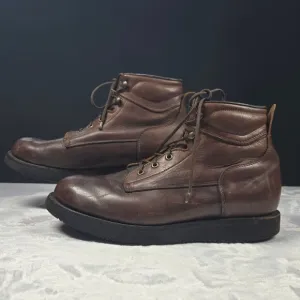 Leather Lace-Up Boots Made in the USA Mens Size 12 D Rugged Vibram Soles
