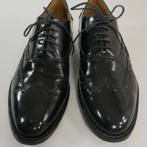 Lethato Black Oxford Wingtip  Leather Dress Shoes