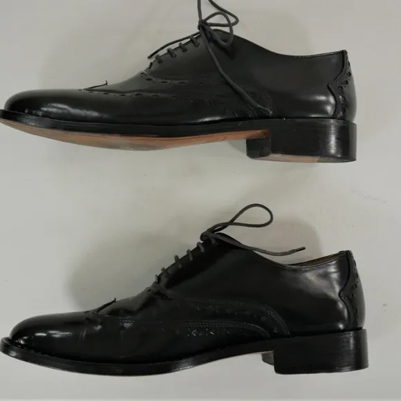 Lethato Black Oxford Wingtip  Leather Dress Shoes