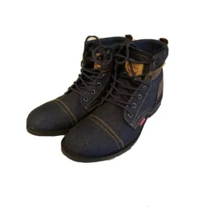 Levi Strauss Men's Blue Black Jean Denim Boots Shoes  8.5