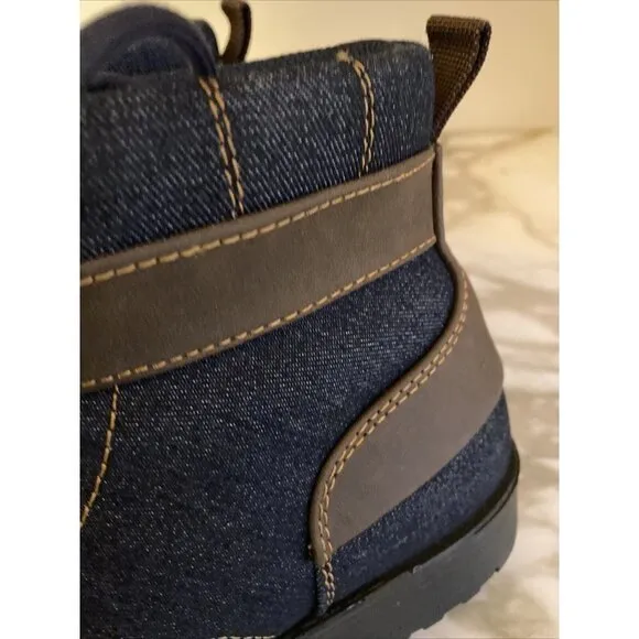 Levi Strauss Men's Blue Black Jean Denim Boots Shoes  8.5