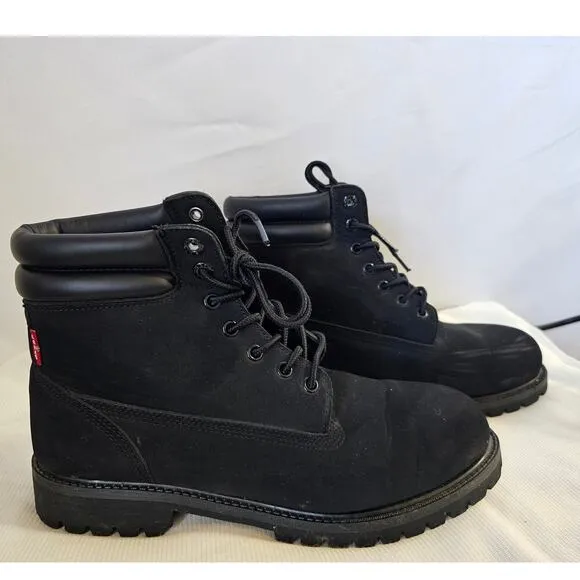 Levi's Men's Black Leather Boots Size 9M - Durable Workwear 👢💪