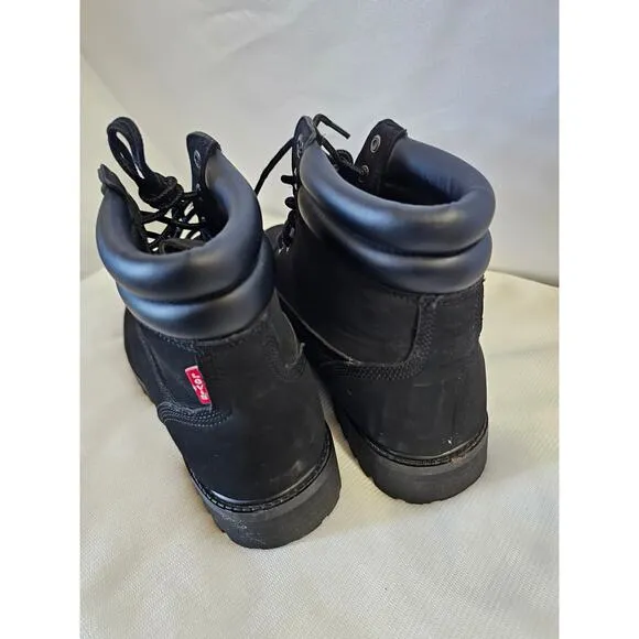 Levi's Men's Black Leather Boots Size 9M - Durable Workwear 👢💪