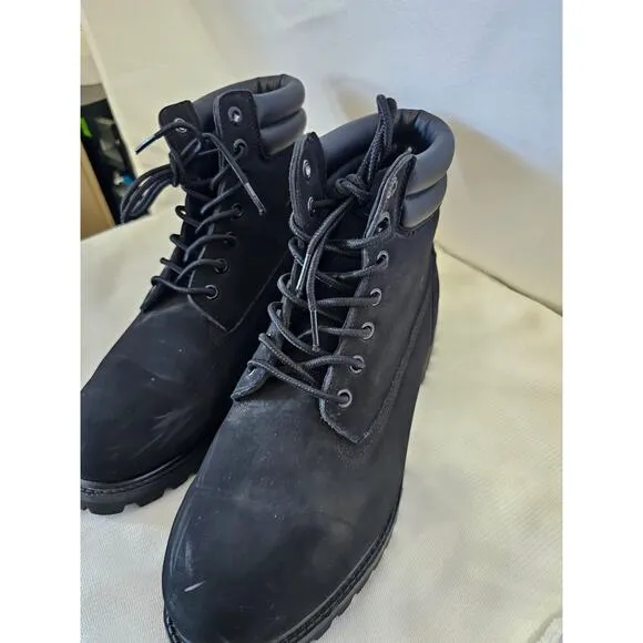 Levi's Men's Black Leather Boots Size 9M - Durable Workwear 👢💪