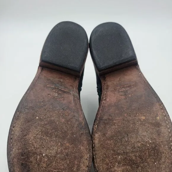 Liberty Black Booties Women's Size 7.5 Teal Leather Side Zipper Boots 711137