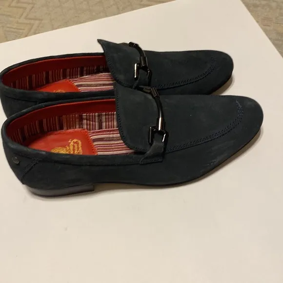 LIKE NEW BASE LONDON MENS SUEDE LEATHER GRAY COLOR DRESS SHOES SIZE 41