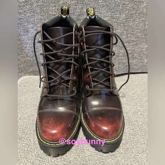 Like New Dr. Martens Averil Burgundy Boots (Sz. 9)