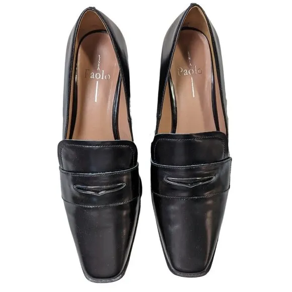 Linea Paolo Miramar Black Leather Penny Loafers - New without Box