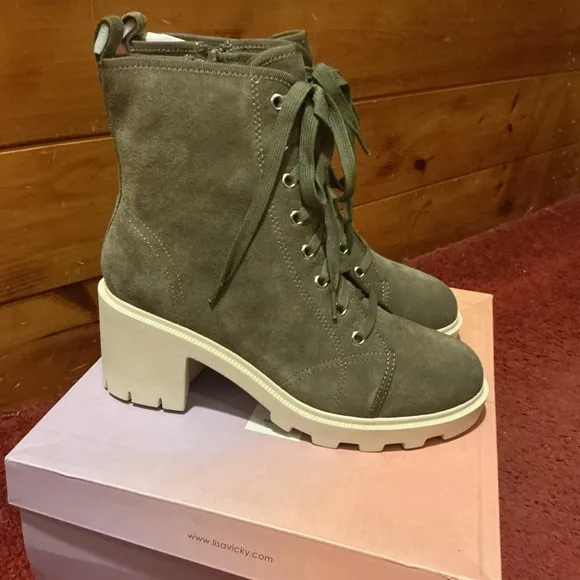 Lisa Vicky Amazed Dark olive spl suede boots