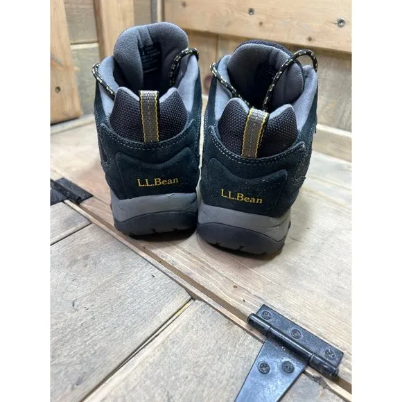 L.L Bean Lace Up Black Hiking Shoes Boots Mens US8 Waterproof