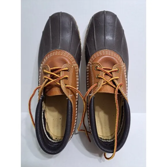 LL Bean Mens Size 9 BEAN BOOTS Leather Low Duck Hunting Rain Shoes USA Made
