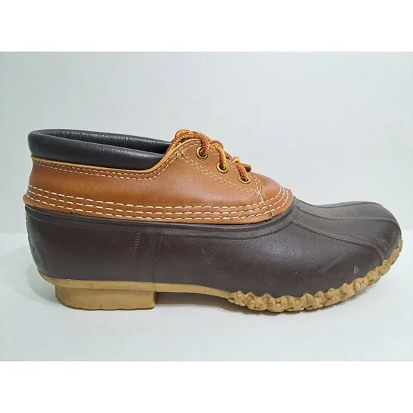 LL Bean Mens Size 9 BEAN BOOTS Leather Low Duck Hunting Rain Shoes USA Made