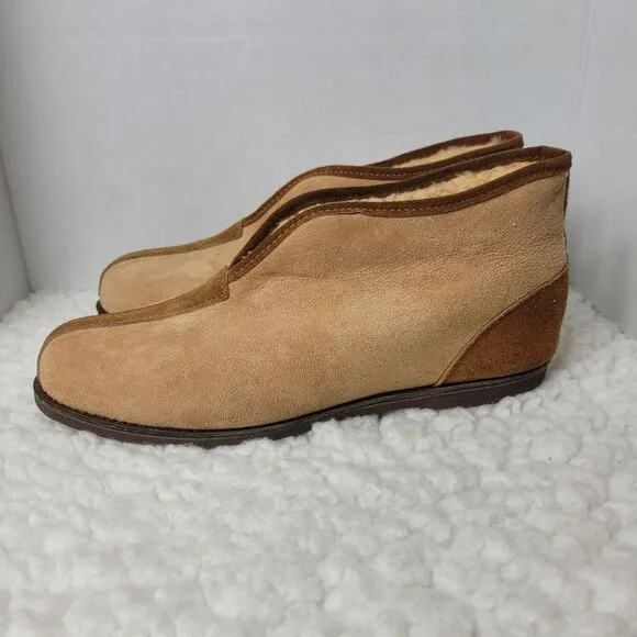 L.L. Bean Wicked Mens Ankle Boots Size 12 Shearling Lined Slipper Shoes Rare