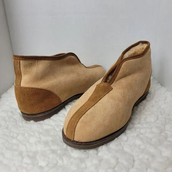 L.L. Bean Wicked Mens Ankle Boots Size 12 Shearling Lined Slipper Shoes Rare