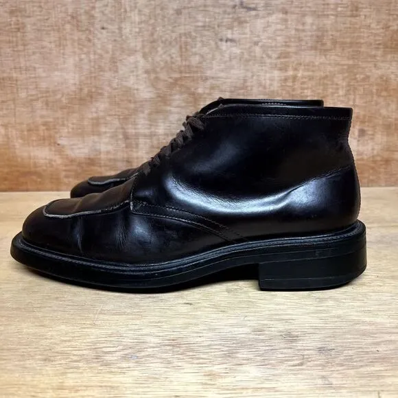 Logan Footwear Italian Dark Brown Leather Chukka Boots Men Size 8.5 US, 42 EUR