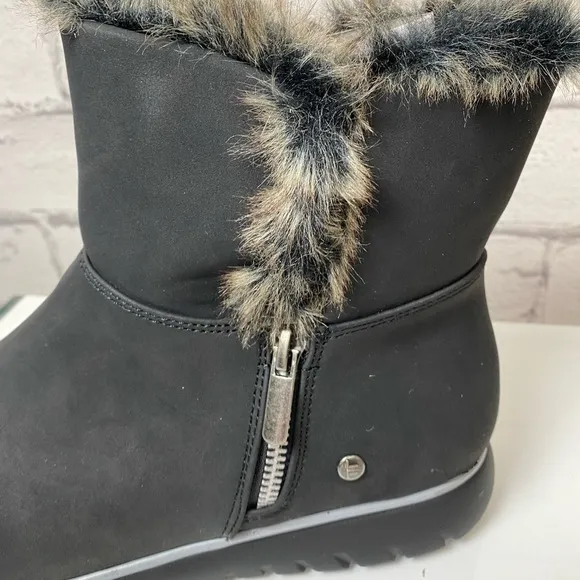London Fog Black Faux Fur Fleece Lined Boots size 8