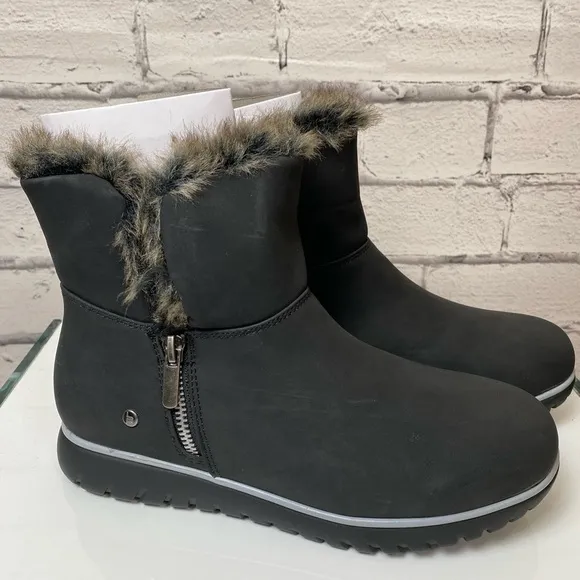 London Fog Black Faux Fur Fleece Lined Boots size 8