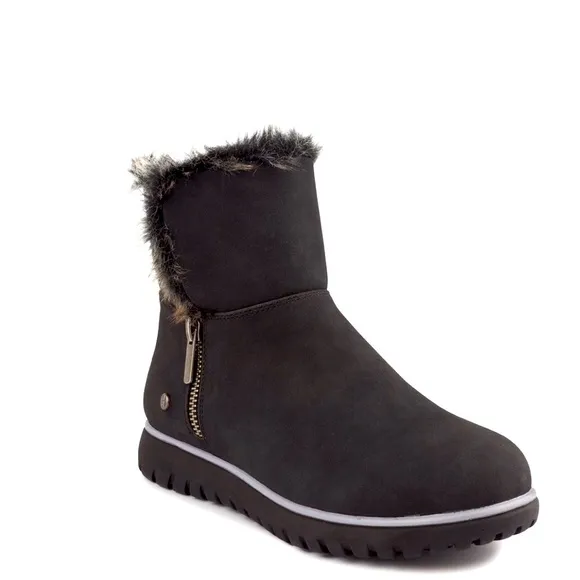 London Fog Black Faux Fur Fleece Lined Boots size 8