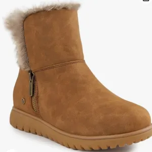 London Fog Brown Faux Fur Fleece Lined Boots size 9